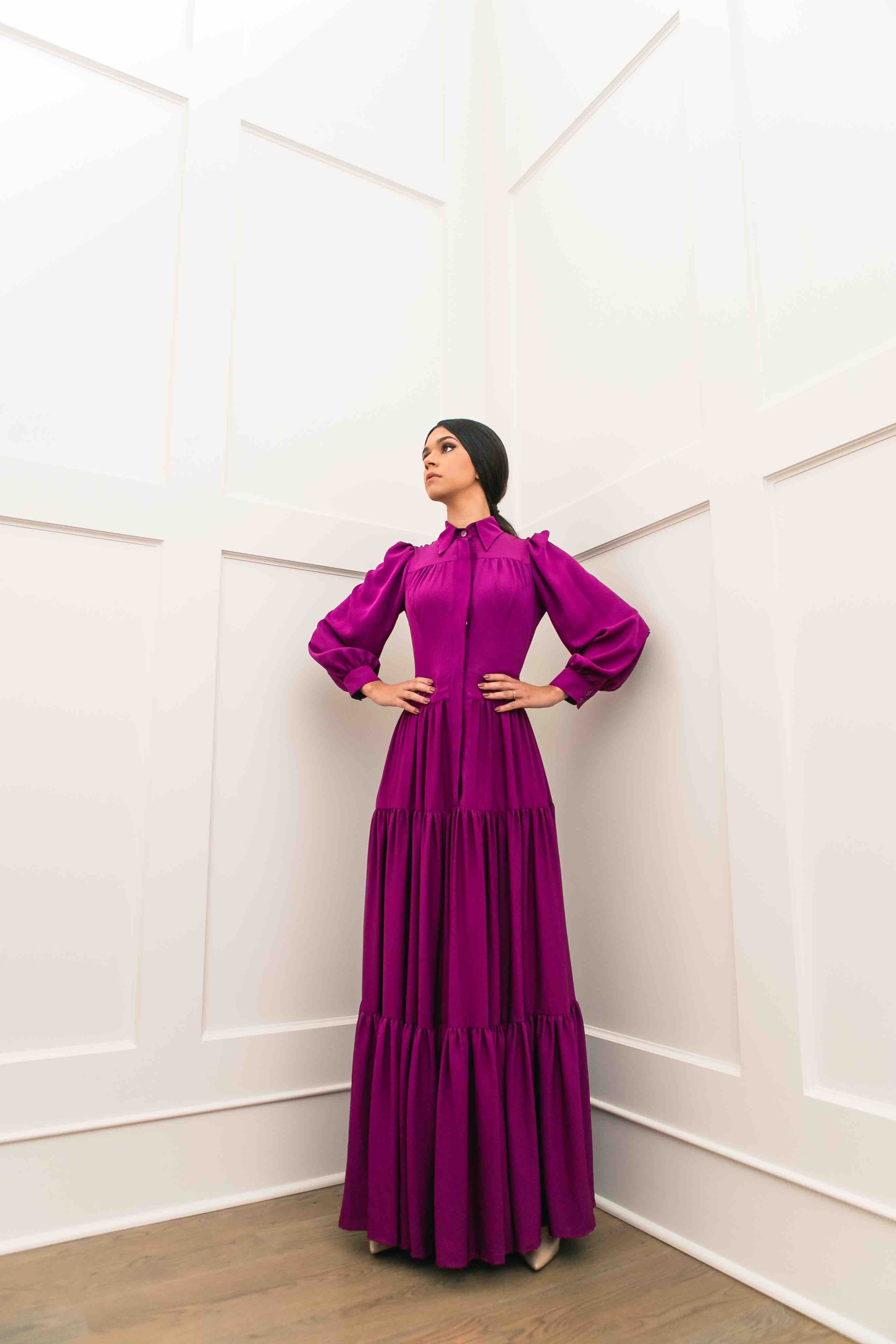 OLGA - shirtwaist  maxi dress