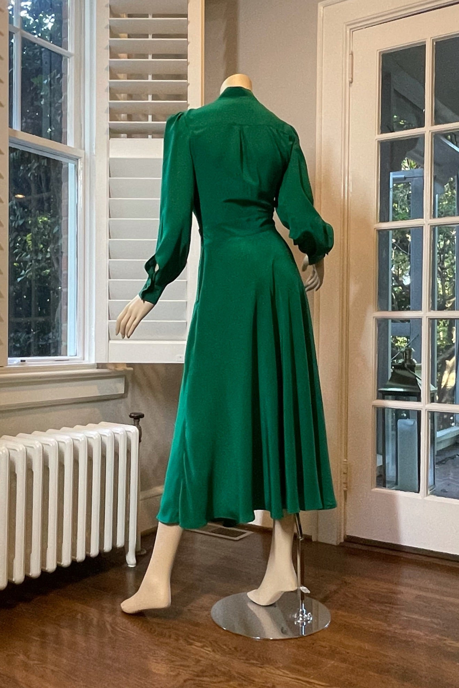GLORIA puff-sleeve midi dress